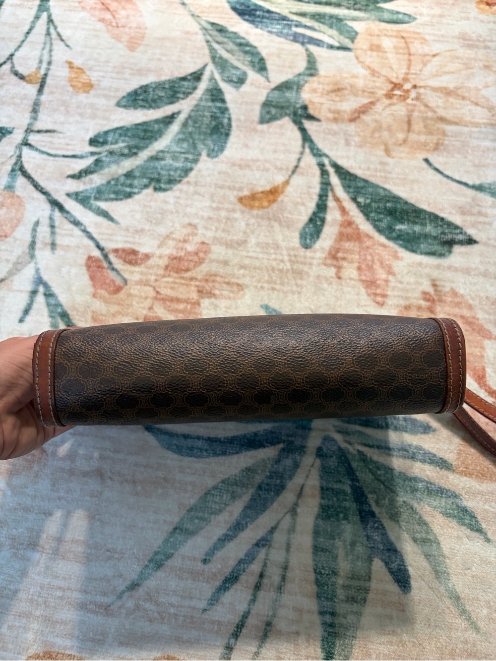 Vintage Celine Macadam Monogram Leather Wristlet Clutch Made in Italy - Picture 8 of 13